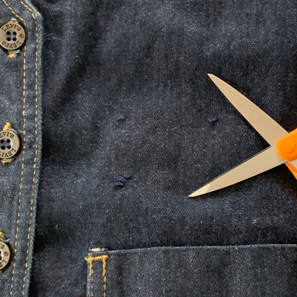 Vintage 1960s Levis Orange Tab Dark Wash Denim Pocket Vest Strauss & Com… - Picture 9 of 14